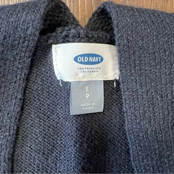 Old navy black long open cardigan SZ SM - Picture 2 of 4